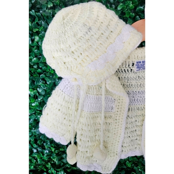 Bon Bon Vintage Baby Sweater with Bonnet - Picture 2 of 8